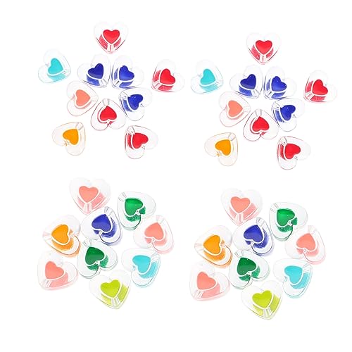 Housoutil 1 Satz Acryl Herzform Perlen Bunte Diy Schmuck Spacer Perlen Für Kreative Bastelprojekte Bastelzubehör Für Armbänder Und Dekorationen 50 Stück von Housoutil