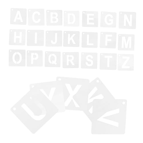 Housoutil 1 Satz Alphabetisierungsbrief Vorlage für Schablonen zum Malen von Buchstaben Malschablonen kleine Schablonen Große Buchstabenschablonen zum Malen Schriftzeichen das Haustier Weiß von Housoutil