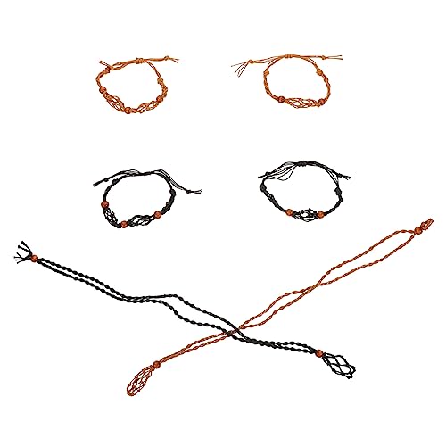 Housoutil 1 Satz Anhänger gewebte Netztasche hängend Seil Halskette Armbänder Halsketten gemuse gems Wachsschnur Halskette schmuckregal Ersatzarmbandseil Vintage Halskette Seil Wachsseil von Housoutil