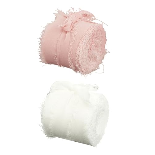 Housoutil 1 Satz Bastelblumenband Rosa Sortiertes Band Bänder Für Handwerk Blau Organza Seide Praktisches Fransenband Zartes Geschenkband Bequemes Haarband Polyester 2rollen von Housoutil