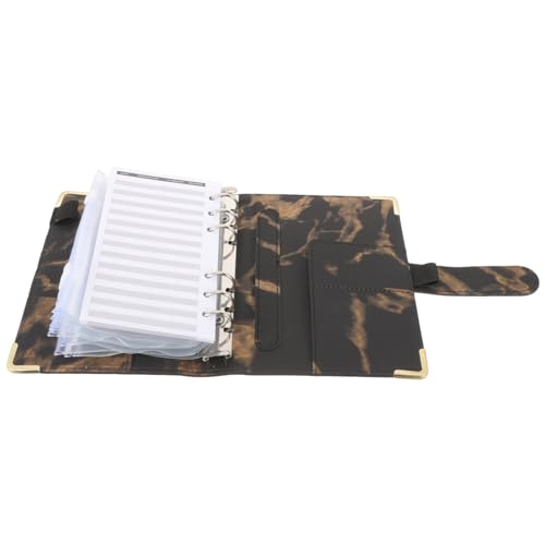 Housoutil 1 Satz Binder Hauptbuch credit card kreditkarte Umschläge mit Reißverschluss kladden notizbuch Geld Haushaltsbuch sparen Bindemittel Budgetierung Budgetplaner Sparordner PVC Black von Housoutil