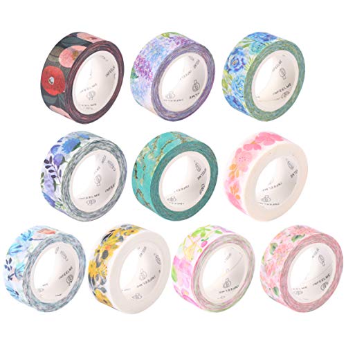 Housoutil 1 Satz Blumendesign Washi Tape Buntes Dekoratives Klebeband Für Diy Projekte Geschenkverpackungen Und Basteln Pro Rolle Für Scrapbooking Und Journaling 10 Rollen Housoutil 1 Satz Blumendesign Washi Tape Buntes Dekoratives Klebeband Für Diy Projekte Geschenkverpackungen Und Basteln Pro Rolle Für Scrapbooking Und Journaling 10 Rollen von Housoutil