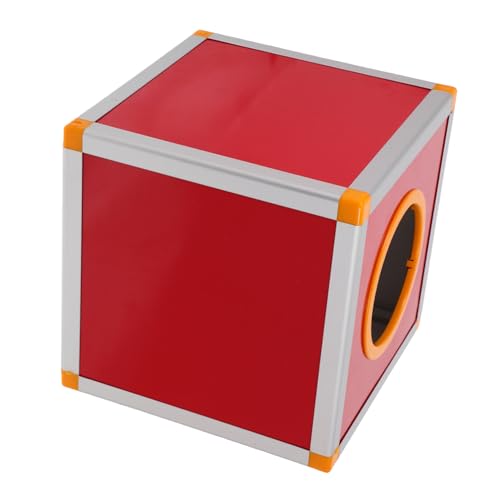 Housoutil 1 Satz -Box gesperrtes Postfach Großer Tombola-Verlosungsbehälter Tombola-Korb Briefkasten im Klassenzimmer Wahlurnen Kästen für Tombola-Tickets Tombolatrommel MDF rot von Housoutil