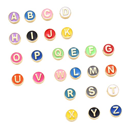 Housoutil 1 Satz Bunte Buchstabenperlen Multifunktionale Legierungsperlen Für Diy Armbänder Und Handwerk Perlen Für Kreative Schmuckgestaltung 26 Stück von Housoutil
