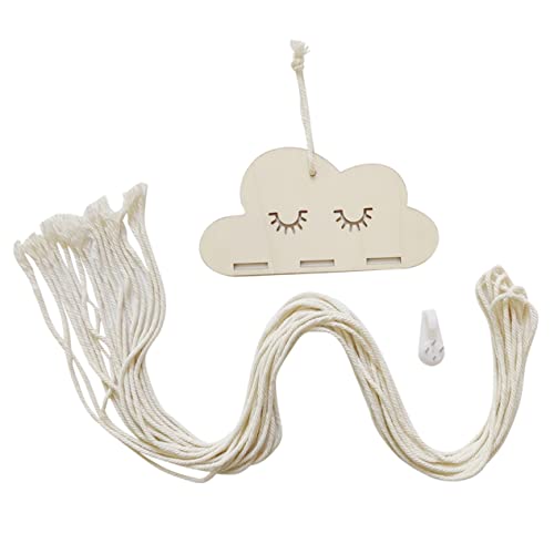 Housoutil 1 Satz Cloud -zubehör Wandbehang Wolkendekor Wolkenplakette Zieren Wandkunst Wolke Holzschild Diy Holzwolkenschild Diy Wandschild Holzhandwerk Holz + Baumwollseil Beige von Housoutil