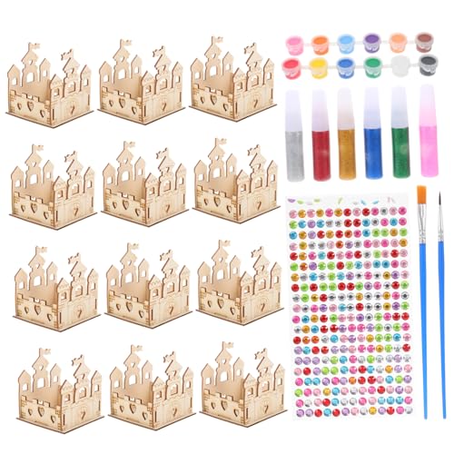 Housoutil 1 Satz DIY Holzschloss Bastelset für Unbemalte Holzspielzeug Bausätze zur Kreativen Teile mit Farben Glitzer und Zubehör Schulprojekte und Prinzessinnen Themenpartys Housoutil 1 Satz DIY Holzschloss Bastelset für Unbemalte Holzspielzeug Bausätze zur Kreativen Teile mit Farben Glitzer und Zubehör Schulprojekte und Prinzessinnen Themenpartys von Housoutil