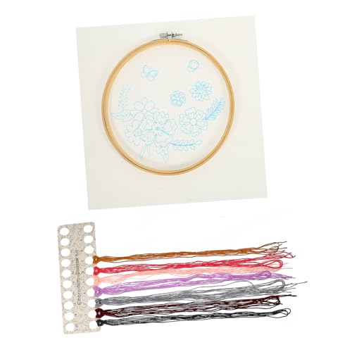 Housoutil 1 Satz DIY Stickset für Anfänger mit Blumenmuster Embroidery Material Kit für Projekte Bastelmaterial für Erwachsene Wohnkultur und Handarbeiten von Housoutil