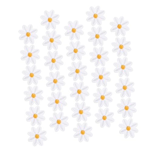 Housoutil 1 Satz Daisy Patches Für Kleidung Bestickte Applikationen Zum Aufbügeln Für Jeans Taschen Kleidung Diy Flicken Blumenform Für Kreative Reparaturen Und Verzierungen 30 Stück von Housoutil