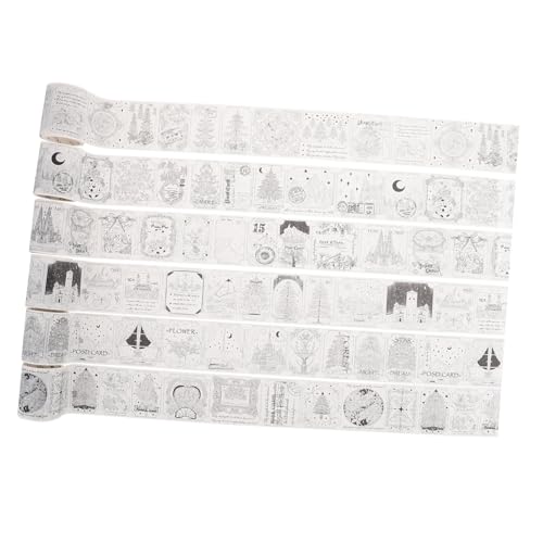 Housoutil 1 Satz Dekorative Washi Klebebänder Zufälligen Stilen Für Scrapbooking Diy Planer Und Kreative Bastelprojekte Für Kunstliebhaber Und Geschenkideen 6 Rollen von Housoutil