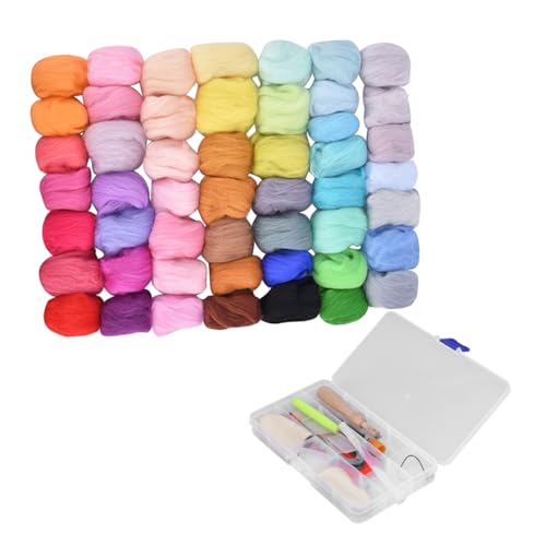 Housoutil 1 Satz Diy Bastelset Farben Handgemachte Wollfilz für Projekte Komplettes Nadelfilzset für Anfänger für Filzkunst und Handarbeiten von Housoutil