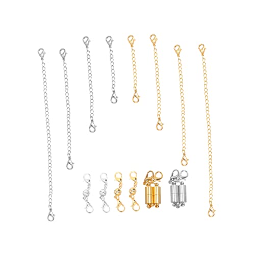 Housoutil 1 Satz Diy Magnetverschluss Kette Zylindrische Gold Silber Magnetschließe für Halskette und Armband Einfach zu Verbinden Hochwertige Magnetschließen Glänzende für Schmuckgestaltung von Housoutil