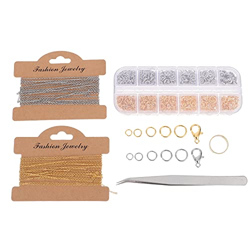 Housoutil 1 Satz Diy Schmuckherstellung Zubehör mit Offenen Ringen Ketten und Karabinerhaken Bastelwerkzeuge für Kreative Projekte und Schmuckdesign von Housoutil