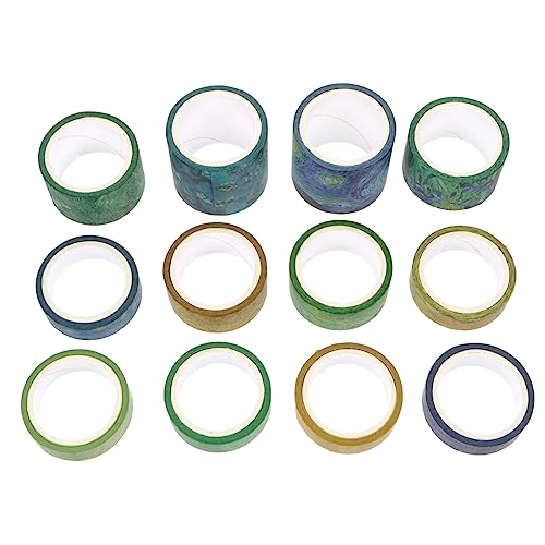 Housoutil 1 Satz Diy Scrapbooking Klebebänder Dekorative Washi Tapes Für Tagebuch Handwerk Und Geschenkverpackungen Vintage Design 12rollen von Housoutil