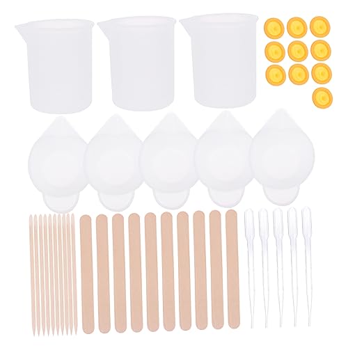 Housoutil 1 Satz Diy Silikon Messbecher Set Teiliges Epoxidharz Mischwerkzeug mit Abflussdesign für Pigmentmischung Handarbeit und Kreative Projekte von Housoutil