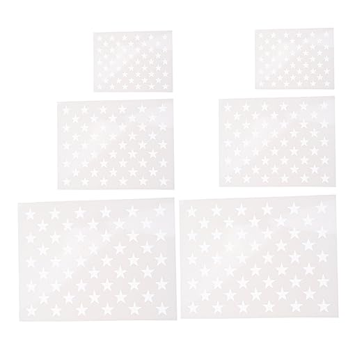 Housoutil 1 Satz Diy Stern Schablonen Pet Wiederverwendbare Malvorlagen Für Bastelprojekte Wandgestaltung Amerikanische Flagge S 6blätter von Housoutil
