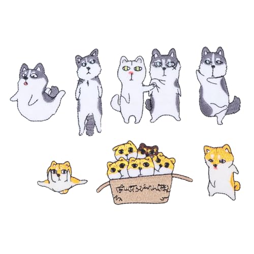 Housoutil 1 Satz Diy Tier Applikation Patch Teiliges Cartoon Patch Für Kleidung Taschen Und Bastelarbeiten Bestickte Flicken Für Designs Und Reparaturen 9 Stück von Housoutil