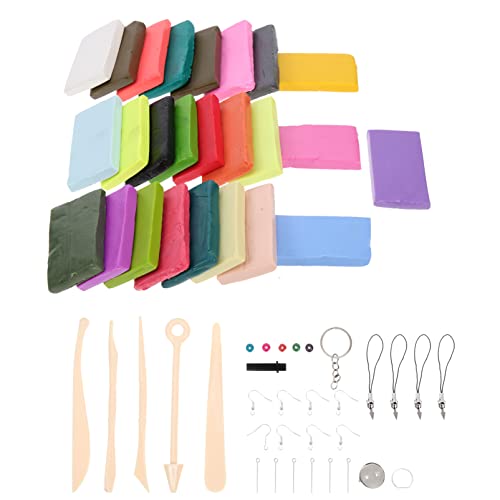 Housoutil 1 Satz Diy Tonwerkzeug Set Farben Ofenhärtende Modelliermasse mit Zubehör für Kreative Bastelprojekte Schmuckdesign und Skulpturen für Erwachsene von Housoutil