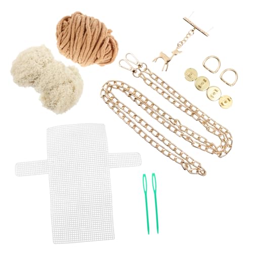 Housoutil 1 Satz Diy-garnbeutel Tasche Machen Kreuzstichpackungen Für Anfänger Mini-reise-nähset Tragbares Nähen Zubehör-kit Häkeln Kunst-geldbörse Herstellung Armband-set Baumwolle Khaki von Housoutil