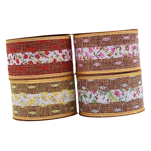 Housoutil 1 Satz Doppellagiges Polyester Ripsband Mit Spitze Für Diy Gestaltung Gemischte Farben Yards Pro Für Hochzeitsdekoration Scrapbooking Und Handarbeiten 4rollen von Housoutil