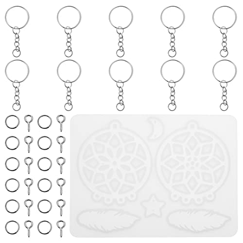 Housoutil 1 Satz Dream Catcher Epoxidharz Form für Diy Schmuckherstellung Teiliges Silikon Mold für Dekorationen Kompatibel mit Verschiedenen Harzen und Materialien von Housoutil