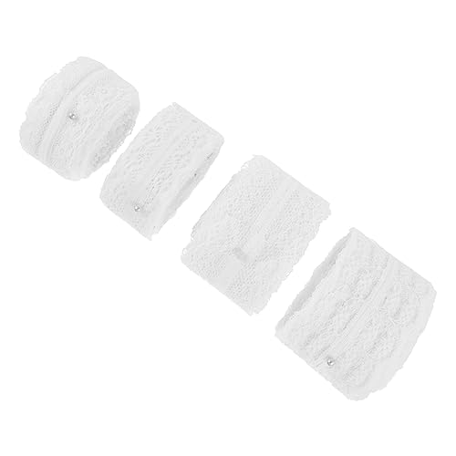 Housoutil 1 Satz Elastisches Spitzenband Für Diy Bekleidungs Und Taschenzubehör Weiß Für Bastelprojekte Dekorationen Und 4 Stück von Housoutil
