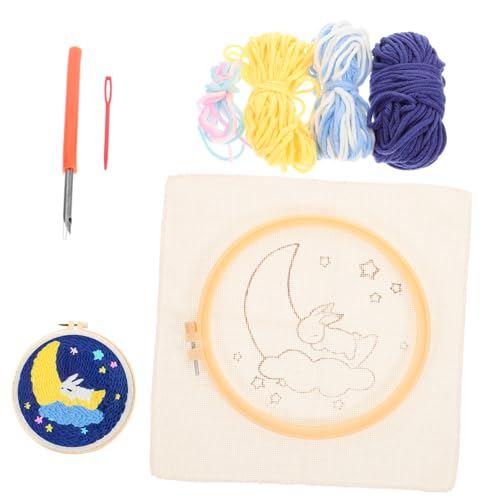 Housoutil 1 Satz Embroidery Kit für Unvollständiges Stickset für Diy Nadelarbeit Einfach zu Transportieren für Kleine Künstler Schöner Muster für Kreative Projekte von Housoutil