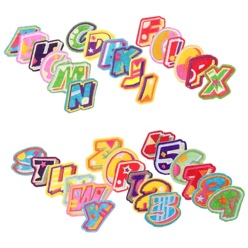 Housoutil 1 Satz Englischer Brief Patch Gestickte Aufnäher Nähen Sie Strass-patches Stichworte Uni Bestickt Patches Nähen Flicken Für Kleidung Name Flecken Buchstabenapplikationen Filzstoff von Housoutil