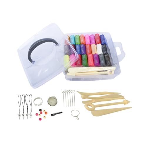 Housoutil 1 Satz Farben Backofen Modelliermasse Diy Polymer Clay Kit mit Werkzeugen und Kunststoffbox für Basteln und Formen für Jungen von Housoutil