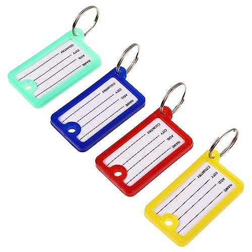 Housoutil 1 Satz Farbige Schlüsselanhänger Beschriftbare Key Tags Für Koffer Haustiere Und Klassifizierung Praktische Schlüssellabel Aus Langlebigem Material Für Hotels Und Zuhause 100 Stück von Housoutil