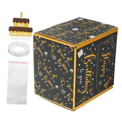 Housoutil 1 Satz -Geschenkbox boxen Geldgeschenkidee birthday present Partyzubehör für Geburtstag Geldkassette zum Herausziehen Geldkuchenspender Papier Black von Housoutil
