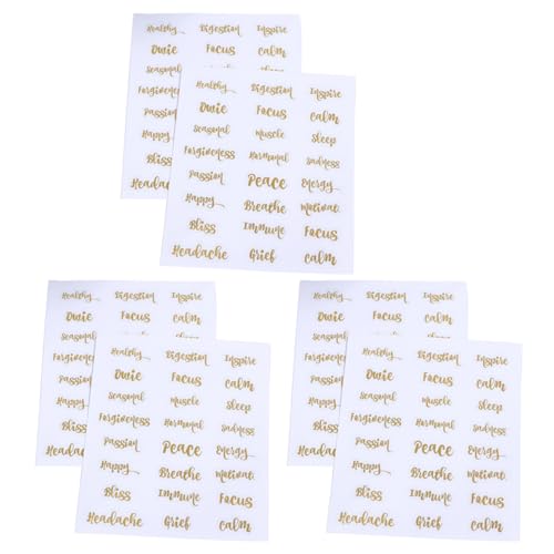 Housoutil 1 Satz Goldene Buchstaben Aufkleber Für Ätherische Ölflaschen Selbstklebende Etiketten Zur Einfachen Kennzeichnung Und Stilvollen Dekoration Von Flaschen 6 Blätter von Housoutil