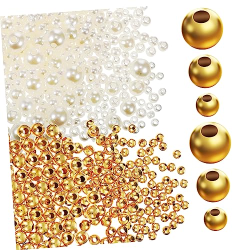 Housoutil 1 Satz Goldperlen Gemischte Perlen Für Diy Armbänder Und Bastelprojekte 900 Stück von Housoutil