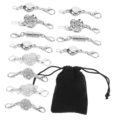 Housoutil 1 Satz Halskettenverlängerung goldene Verschlüsse Halskettenketten für die Schmuckherstellung schmuck basteln zubehör schmuckherstellung zubehör Armband mit Magnetverbindern Metall von Housoutil