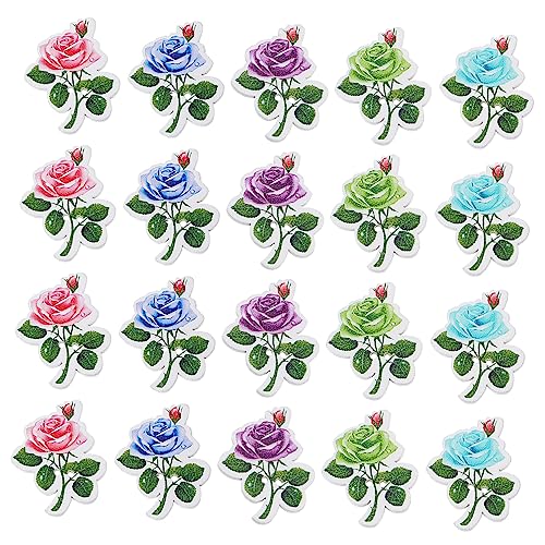 Housoutil 1 Satz Holz Rosenknöpfe Künstlich Nähen Knopflöcher Blumen Hochzeit Blumenknopf Rosa Tasten Für Diy-taste Holzknöpfe Basteln Dekoration Valentinstag-schaltflächen Hölzern 100 Stück von Housoutil