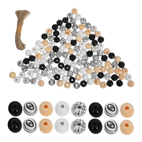 Housoutil 1 Satz Holzperlen Und Hanfseil -diy -accessoires Perlen Für Schmuckhersteller Klein Form Winzig Handwerk Lose Holzperlen Masse Zarte Holzperlen Tierische Perlen Perle Zum Basteln von Housoutil