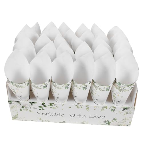 Housoutil 1 Satz Konfetti -Kegelbox Stand Hochzeit Partyzubehör Strauß Wursttüten Kegelhalter Kegelschale Konfetti - -Tablett -Kit Partykegel Party-Confitte- Papier Weiß von Housoutil
