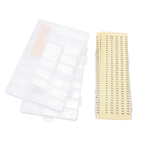 Housoutil 1 Satz Kreuzstich Aufbewahrungsbox Set mit Fächern Winderplatten Winder und Aufklebern Nähzubehör für Fäden Nadeln und Perlen von Housoutil