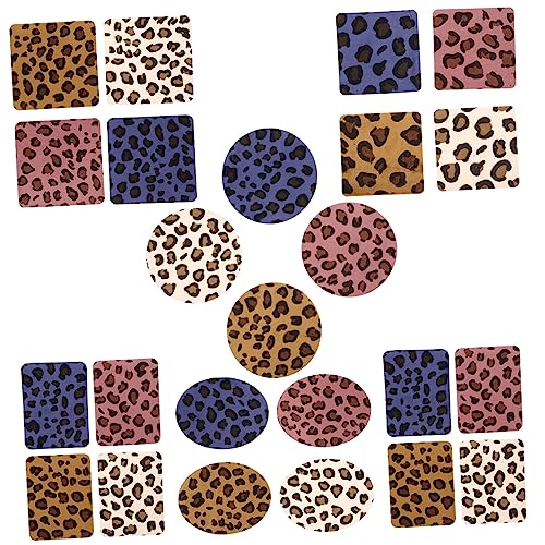 Housoutil 1 Satz Leopard Print Patches Selbstklebende Flicken Für Kleidung Taschen Und Hüte Verschiedene Formen Für Diy Dekoration Und Reparatur Strapazierfähige Applikationen 24 Stück von Housoutil