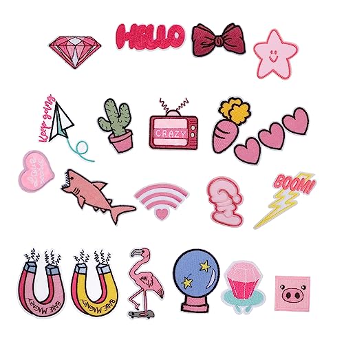 Housoutil 1 Satz Mädchen Bestickte Flicken Rosa Herz Bow Applikationen Zum Aufnähen Für Diy Kleidung Jeans Taschen Und Mehr Zum Reparieren Und Dekorieren 20 Stück Housoutil 1 Satz Mädchen Bestickte Flicken Rosa Herz Bow Applikationen Zum Aufnähen Für Diy Kleidung Jeans Taschen Und Mehr Zum Reparieren Und Dekorieren 20 Stück von Housoutil
