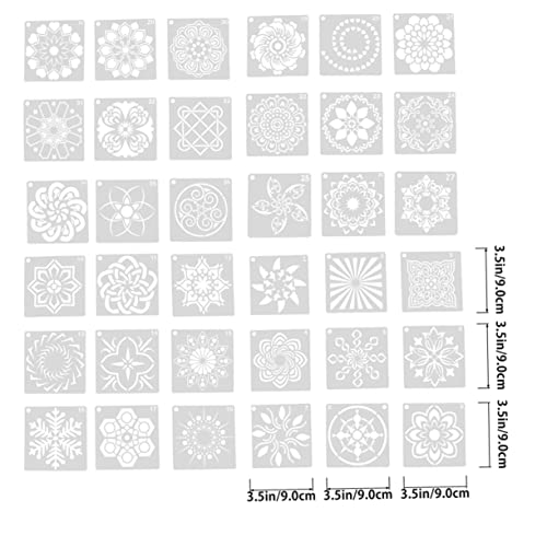 Housoutil 1 Satz Mandala Schablonen Kreative Diy Wandmalvorlagen Für Möbel Und Flächen Wiederverwendbare Umweltfreundliche Schablonen Flexiblem Vielfältige Muster Für Kunstprojekte 36 Stück von Housoutil