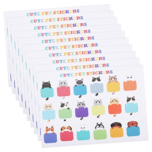 Housoutil 1 Satz Namensaufkleber Etiketten Leeres Namensschild Süße Katzenaufkleber Für Katzenname Tag Leer Nennen Sie Aufkleber Süße Leere Aufkleber Beschriftungen Papier 10 Blatt von Housoutil