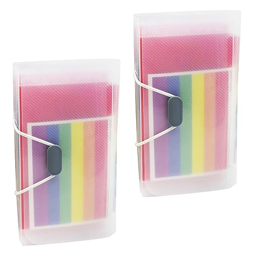 Housoutil 1 Satz Regenbogen Dokumentenmappe Mit Fächern Tragbare Aktenordner Aus Hochwertigem Kunststoff Für Büro Schule Und Reisen Format Für Quittungen Und Tickets 2 Stück von Housoutil