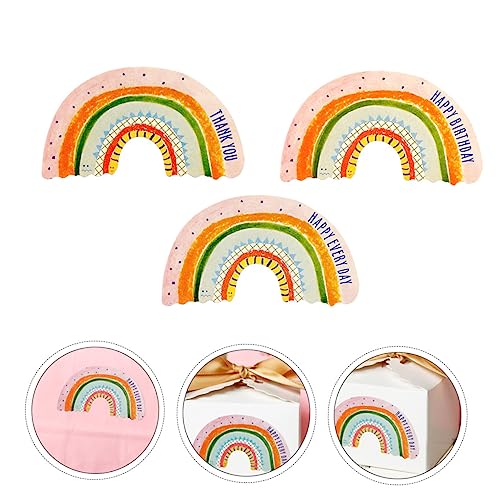 Housoutil 1 Satz Selbstklebende Regenbogen Aufkleber Für Diy Bäckerei Dekorative Etiketten Für Hochzeiten Und Partys Für Und Verpackungen Leicht Abziehbar Und Wiederverwendbar 24 Stück von Housoutil