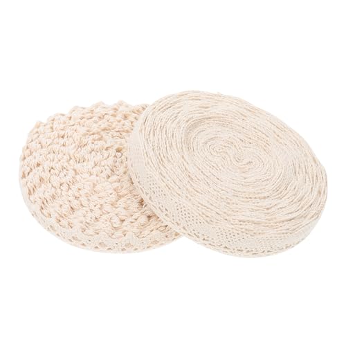 Housoutil 1 Satz Spitzenbänder Für Diy Nähprojekte Baumwollspitzen Ribbons Für Dekoration Handwerksbedarf Für Kleidung Und Accessoires 2rollen von Housoutil