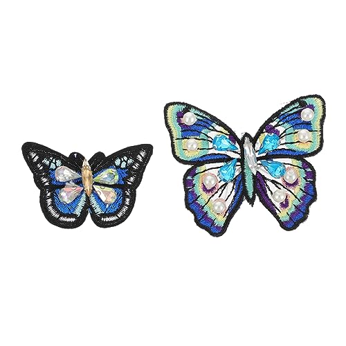 Housoutil 1 Satz Stickereipatches Dekorative Schmetterlinge Für Kleidung Große Und Kleine Applikationen Für Diy Nähprojekte Und Kleidungsdeko 2 Stück von Housoutil