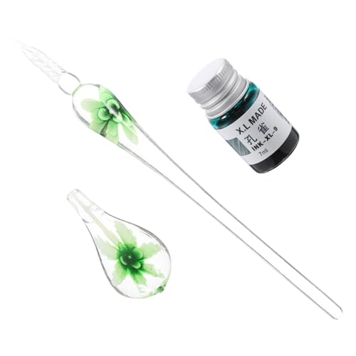 Housoutil 1 Satz Stift-set Kalligrafiestift Aus Glas Multifunktions-glasstift Stiftspitzen Für Tauchstifte Eleganter Glasstift Kalligraphie-füllfederhalter Neuheit Glasstift Tauchstift Glas von Housoutil