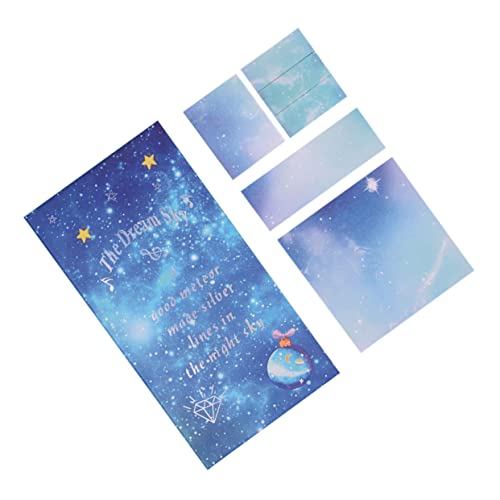 Housoutil 1 Satz Stylisches Haftnotizen Set Selbstklebende Notizblätter Memo Pads für Büro und Schule für Schnelle Notizen und Erinnerungen Sternenhimmel von Housoutil