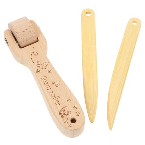 Housoutil 1 Satz Tapetenandruckwalze Druckrolle Quilt-Werkzeugset Nahtabdichtungswerkzeug nähen einfach Quilten Decke Stich Nährollen Nähnahtrolle Nähdruckrad Quiltwalze Quilt-Werkzeuge Holz von Housoutil