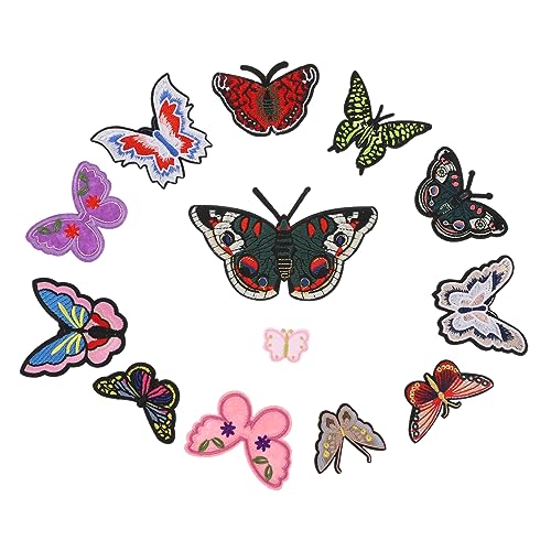 Housoutil 1 Satz Teiliges Bestickten Schmetterling Patches Dekorative Stoffaufnäher Zum Nähen Hochwertige Langlebige Applikationen Für Kleidung Taschen Und Mehr 13 Stück von Housoutil