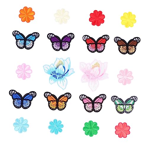 Housoutil 1 Satz Teiliges Bunter Rosen Patches Gestickte Applikationen Für Kreative Diy Projekte Für Jeans Kleidung Taschen Und Mehr 20 Stück von Housoutil